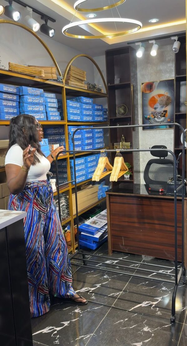 Double rack and wooden hanger combo